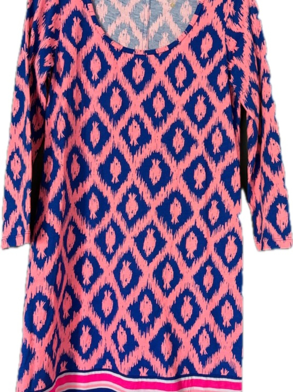 Lilly Pulitzer Pink and Blue Ikat Midi Dress
